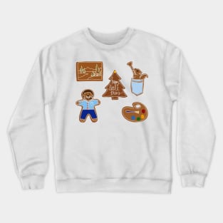 Happy Little Painter Gingerbread Cookie Sticker Set Crewneck Sweatshirt